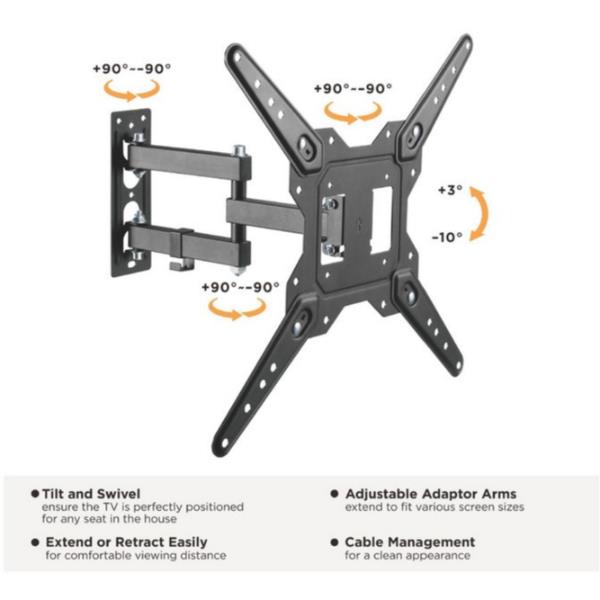 23"-55" Full Motion Tv Wall Mount - immagine 6