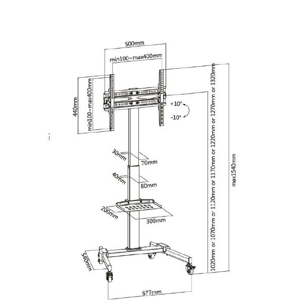 32 -55 Compact Tv Cart - immagine 8