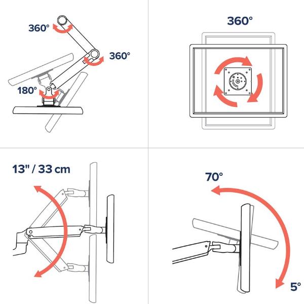 Lx Desk LCD Arm Bright Bianco - immagine 3