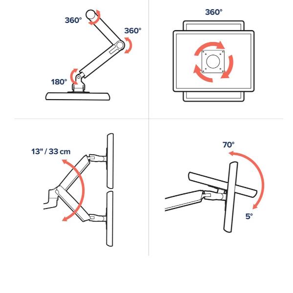 Lx Dual Arm Tall Nero Accents Pol - immagine 4