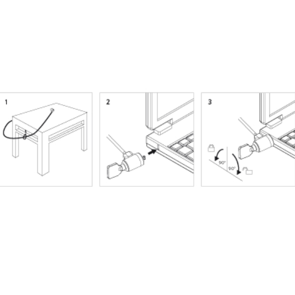 Cavo Di Sicurezza 1.5Mt Con Chiave - immagine 3