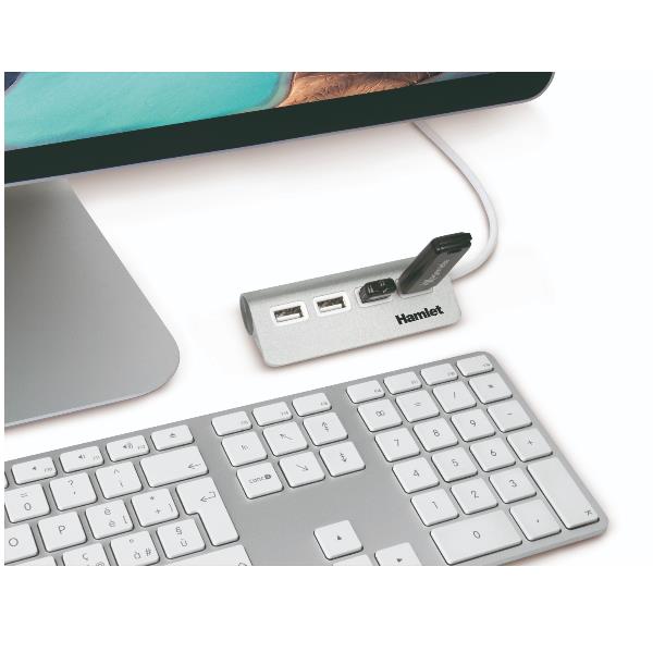Hub USB 2.0 4 Porte Alluminio - immagine 3