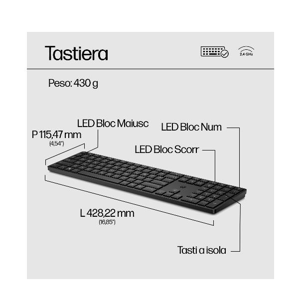 HP 650 Wireless Keyboard Mouse - immagine 4