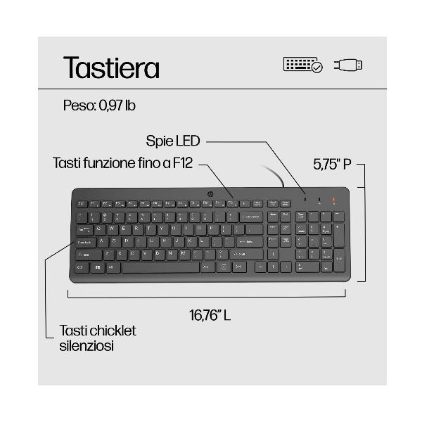 HP 150 Wired Mouse And Keyboard - immagine 5