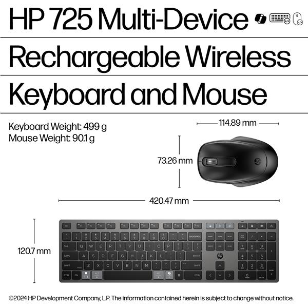 HP 725 Dual-Mode Keyboard Rechargbl - immagine 5