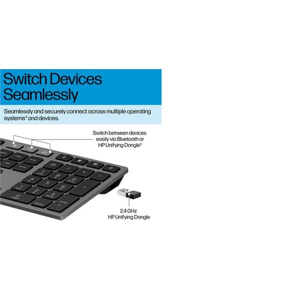 HP 725 Dual-Mode Keyboard Rechargbl - immagine 3