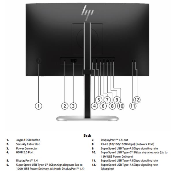 HP 524Pu 23.8 FHD Monitor - immagine 2