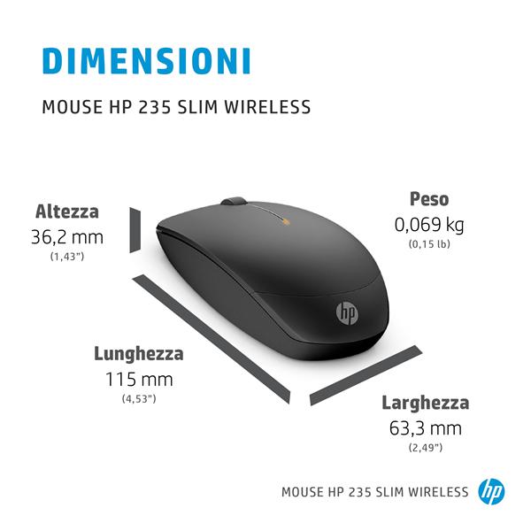 HP 235 Slim Wireless Mouse - immagine 7