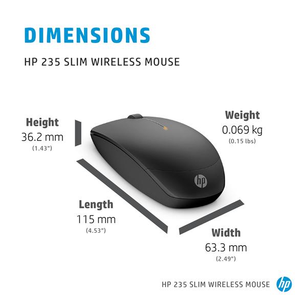 HP 235 Slim Wireless Mouse - immagine 8