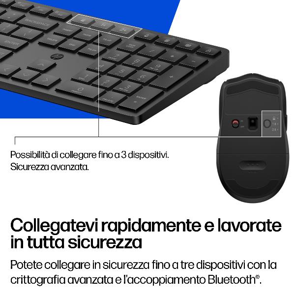 Kit Mouse Tastiera HP 495C Blk - immagine 3
