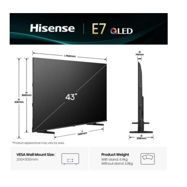 43 E79Q Qled 4K UHD Smart Vidaa U9