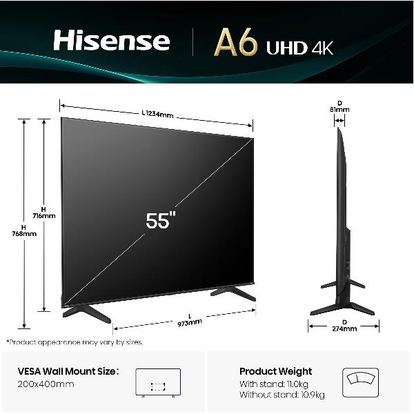 55 A69Q 4K UHD Smart Vidaa U9