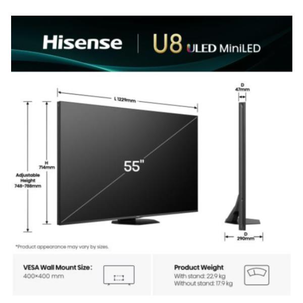 55 U8Q Mini LED 4K UHD Smart 165Hz