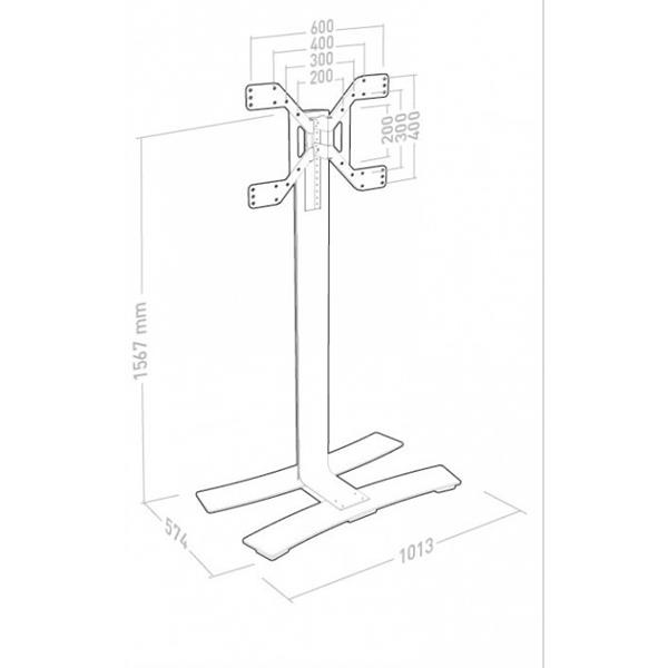 Stand Vesa 600 400 H 1600 - Bianco - immagine 2