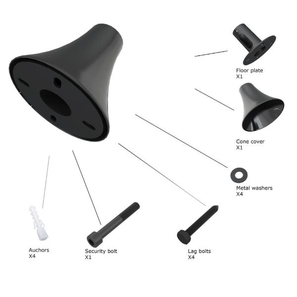 Piastra Di Fissaggio Floor-Ceiling - immagine 3