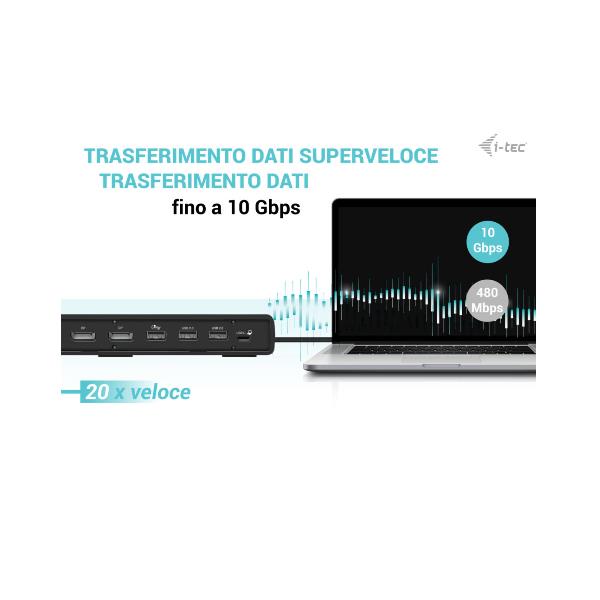 USB-C Triple Displaydock Gen2 Pd100 - immagine 3