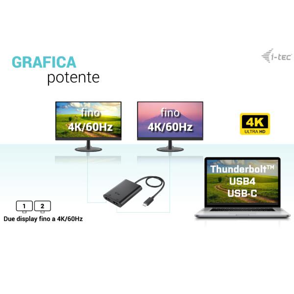 USB-C Dual4K/60Hz HDMI Videoadapter - immagine 2