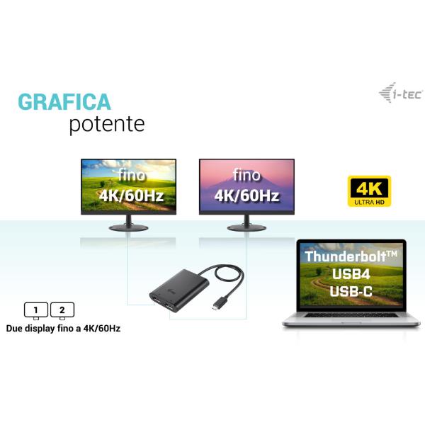 USB-C Dual4K/60Hz DP Videoadapter - immagine 4
