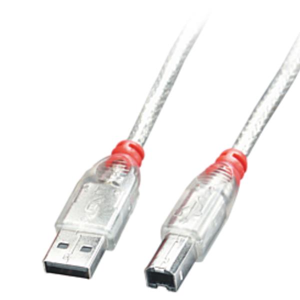 Cavo USB 2.0 Tipo A/B, Trasp., 0,2M - immagine 2