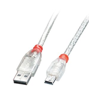 Cavo USB 2.0 A/Mini-B, Trasp. 0,5M