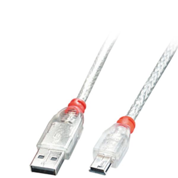 Cavo USB 2.0 A/Mini-B, Trasp. 0,2M - immagine 2