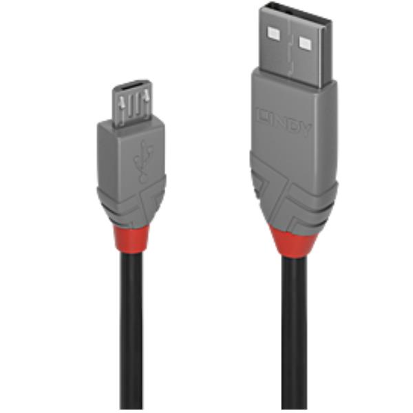 5M USB 2.0 Kabel A / Microb, Anthra - immagine 2