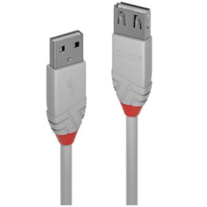 1M USB 2.0 Kabel Am / Af, Cool Grigio
