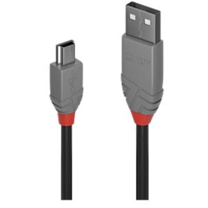 0,2M USB 2.0 Kabel A/Mini-B, Anthra