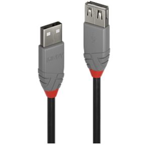 0,5M USB 2.0 Kabel Am / Af, Anthra