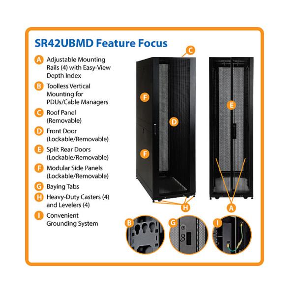 42U Smartrack Mid-Depth Rack Enclos - immagine 3
