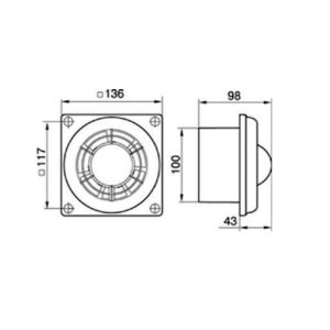 Aspiratore 14W Incasso 136X136 95