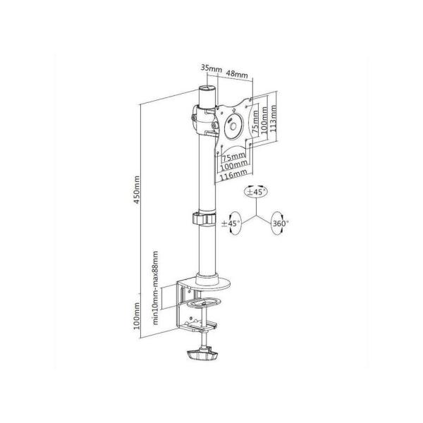 Supporto Tavolo 75 100 Morsetto - immagine 3