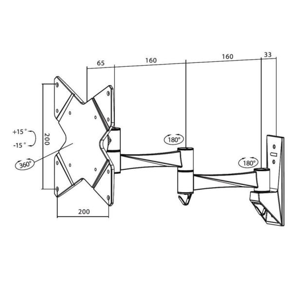 Supporto A Parete W835 Nero - immagine 2