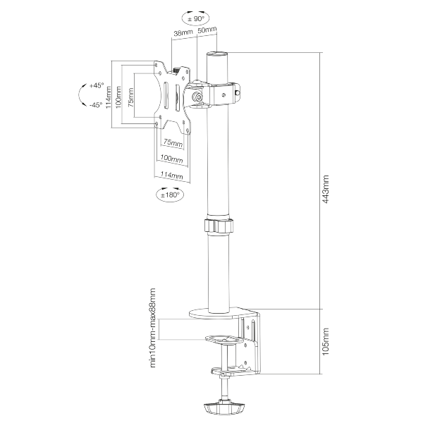 Stand Da Tavolo D510 Nero - immagine 4