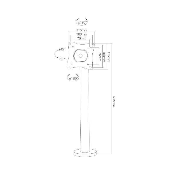 Braccio Ns-Dpos100 Nero - immagine 4