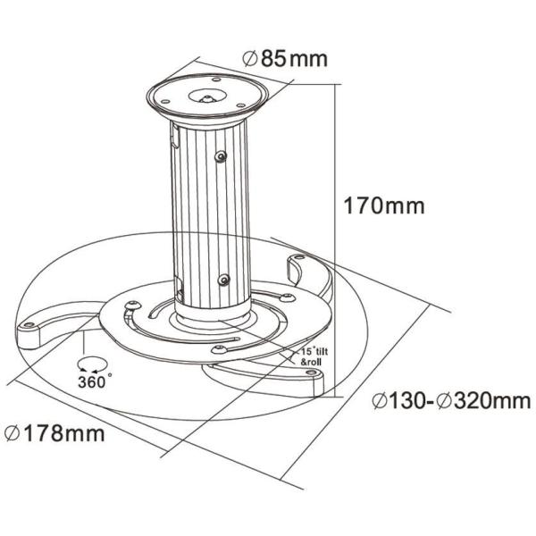 Vp Staffa 13-20Cm 15Kg Argento - immagine 2
