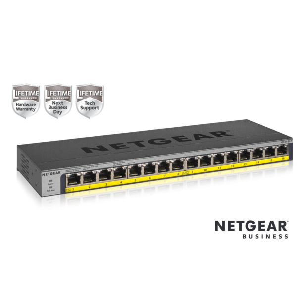 16Pt PoE/PoE+Gigabit Unmanaged Swch - immagine 5