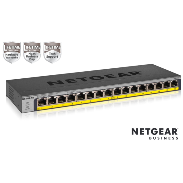 16Pt PoE/PoE+Gigabit Unmanaged Swch