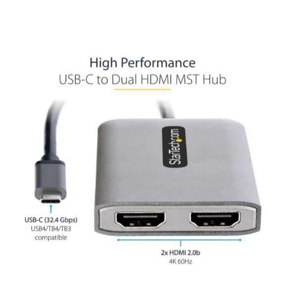 Hub USB-C Mst A 2X HDMI - immagine 3