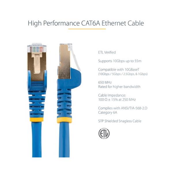 Cavo Di Rete Cat6A 3M Blu - immagine 3