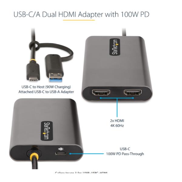 Adattatore Da USB-C A 2X HDMI - immagine 2