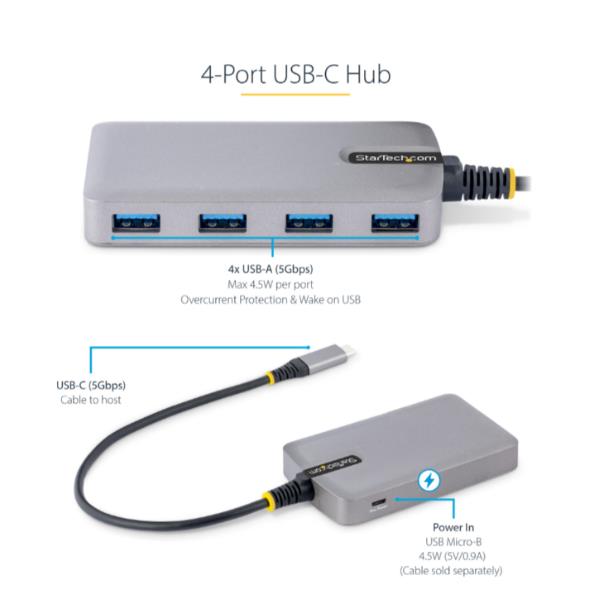 Hub USB-C A 4 Porte USB-A - immagine 3