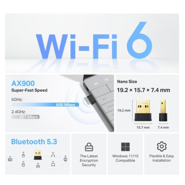 Ax900 Nano Wifi6 Bluetooth Sb Adapter - immagine 8