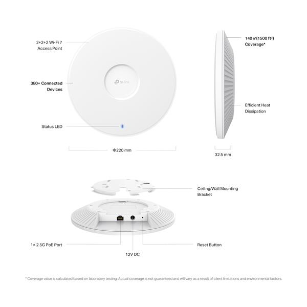 Omada Be9300 Ceiling Mount Wifi7 - immagine 5