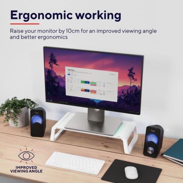 Monta Glass Monitor Stand Wht - immagine 3