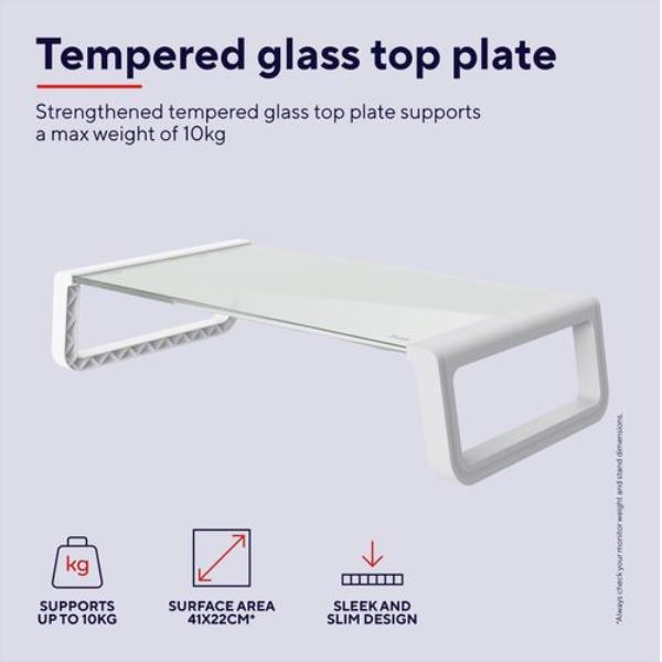 Monta Glass Monitor Stand Wht - immagine 2