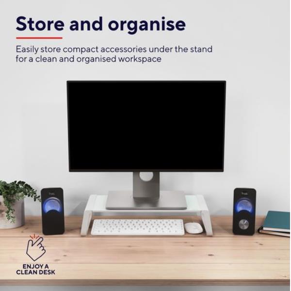 Monta Glass Monitor Stand Wht - immagine 6