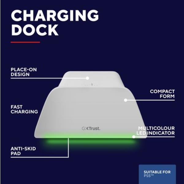 Gxt255W Charge Stand Ps5 Bianco - immagine 2