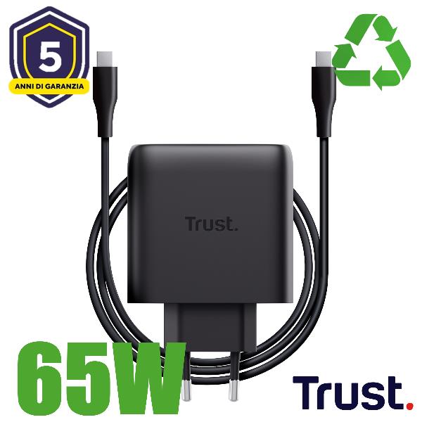 Maxo 65W USB-C Gan Charger Nero - immagine 2