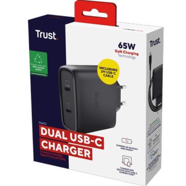 Maxo 65W 2P USB-C Gan Charger Blk - immagine 6